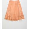 BIRDS EMBROIDERED SKIRT, PEACH - Skirts - 2