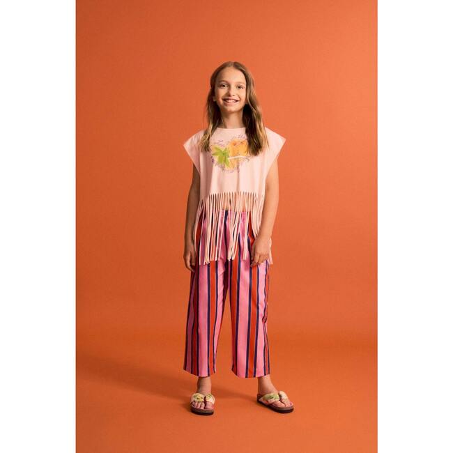 BIRDS FRINGE TOP, BLUSH - T-Shirts - 3