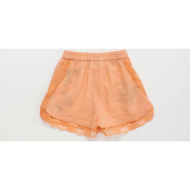 BIRDS EMBROIDERED SHORTS, PEACH