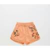 BIRDS EMBROIDERED SHORTS, PEACH - Shorts - 5 - thumbnail
