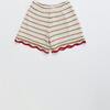 BARCOS KNIT SHORTS, OFF WHITE / RED - Shorts - 1 - thumbnail