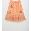 BIRDS EMBROIDERED SKIRT, PEACH - Skirts - 5
