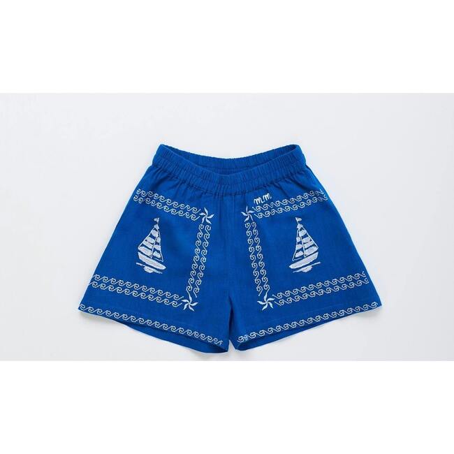 BARCOS EMBROIDERED SHORTS, BLUE