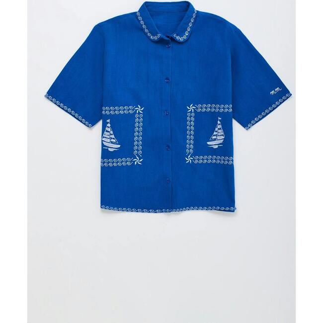 BARCOS EMBROIDERED SHIRT, BLUE