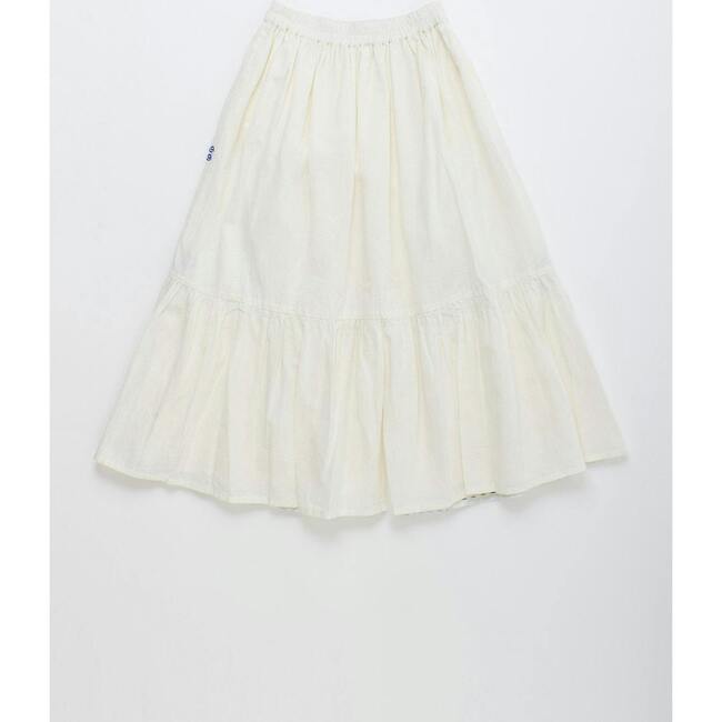 BARCOS EMBROIDERED SKIRT, WHITE