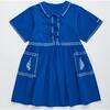 BARCOS EMBROIDERED DRESS, BLUE - Dresses - 1 - thumbnail