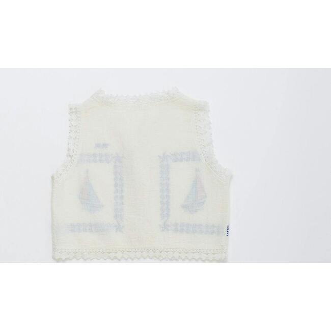 BARCOS EMBROIDERED VEST TOP, WHITE
