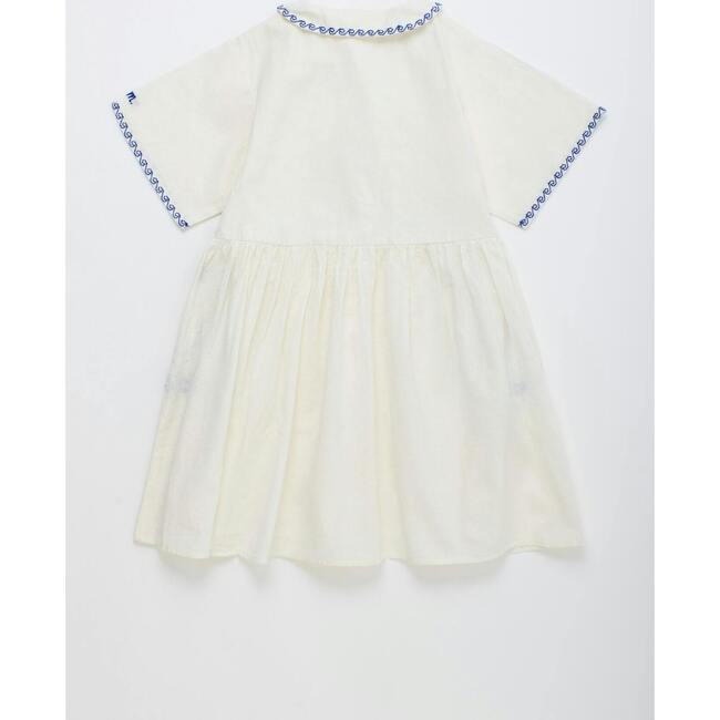 BARCOS EMBROIDERED DRESS, WHITE