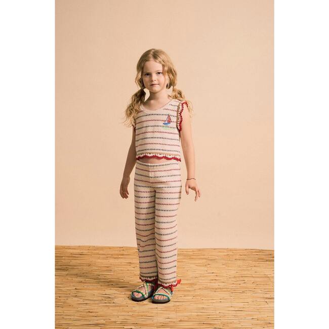 BARCOS KNIT PANTS, OFF WHITE / RED - Pants - 3