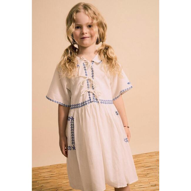 BARCOS EMBROIDERED DRESS, WHITE - Dresses - 3