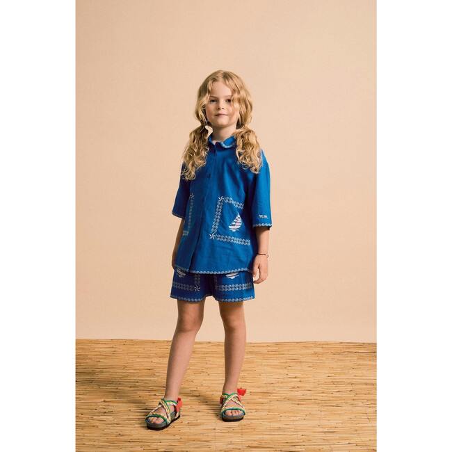 BARCOS EMBROIDERED SHIRT, BLUE - Shirts - 3