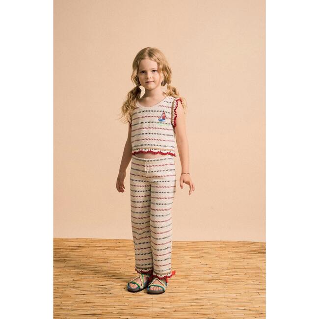 BARCOS KNIT PANTS, OFF WHITE / RED - Pants - 4