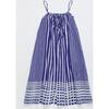 BALI STRIPED DRESS, BLUE & WHITE - Dresses - 2