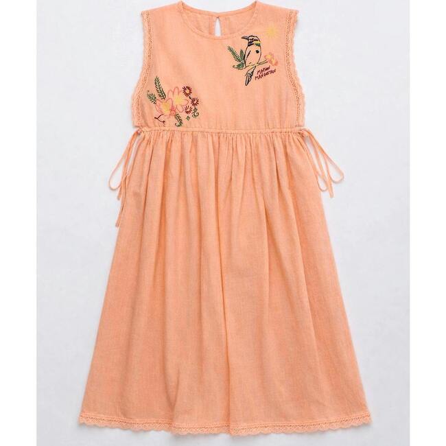 BIRDS EMBROIDERED DRESS, PEACH - Dresses - 6