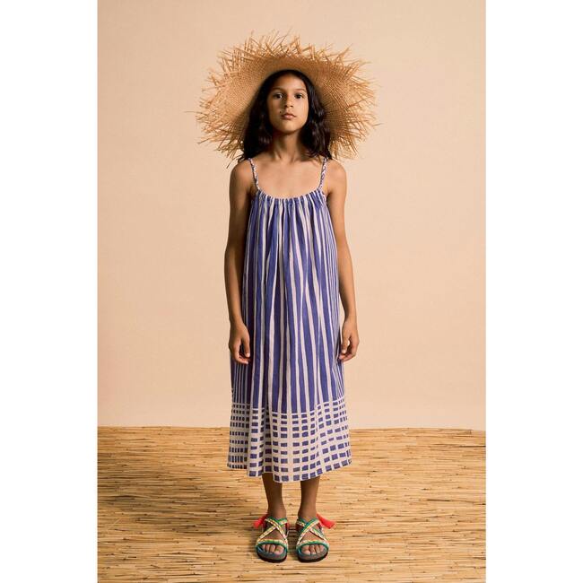 BALI STRIPED DRESS, BLUE & WHITE - Dresses - 3