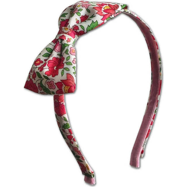 LuluLuvs Liberty of London Bow Headband, Pink Floral