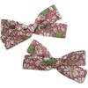 LuluLuvs Skinny Ribbon Pigtail Bows, Liberty of London Pink Daisies - Hair Accessories - 1 - thumbnail