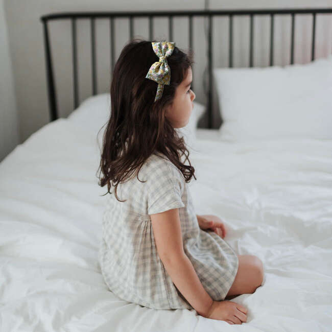 LuluLuvs Liberty of London Bow Headband, Muted Yellow Floral