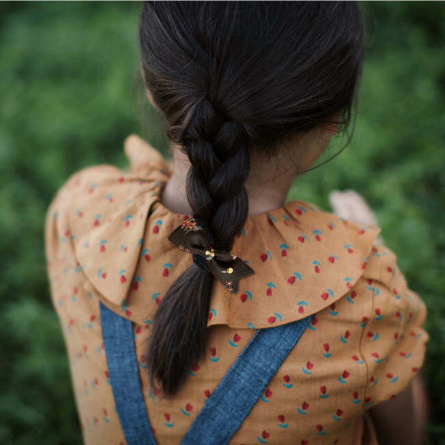 LuluLuvs Petal Bows, Olive/Yellow Bundle Set - Hair Accessories - 3