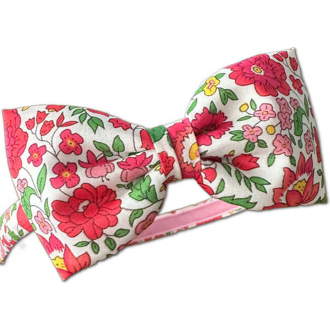 LuluLuvs Liberty of London Bow Headband, Pink Floral - Headbands - 3
