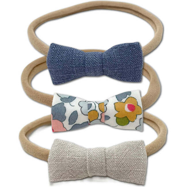 LuluLuvs Itty Bitty Bow Baby Headbands, Blue Bundle Set