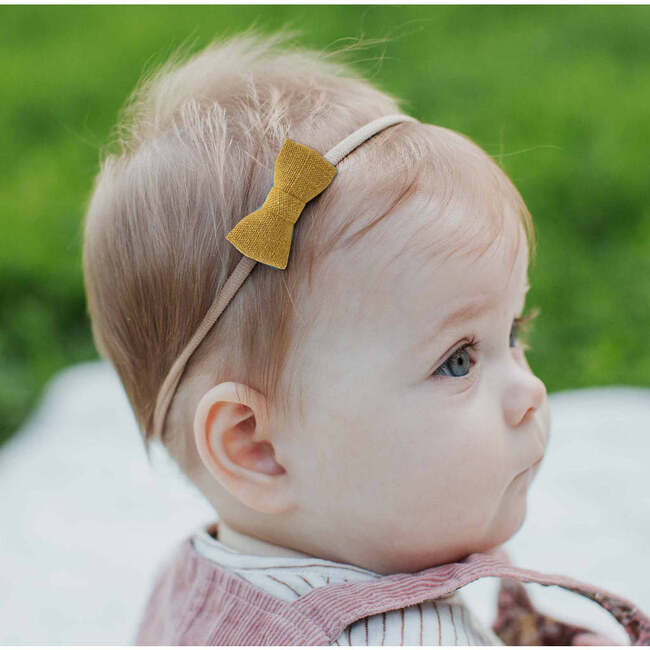 LuluLuvs Itty Bitty Bow Baby Headbands, Pink/Yellow Bundle Set - Hair Accessories - 4