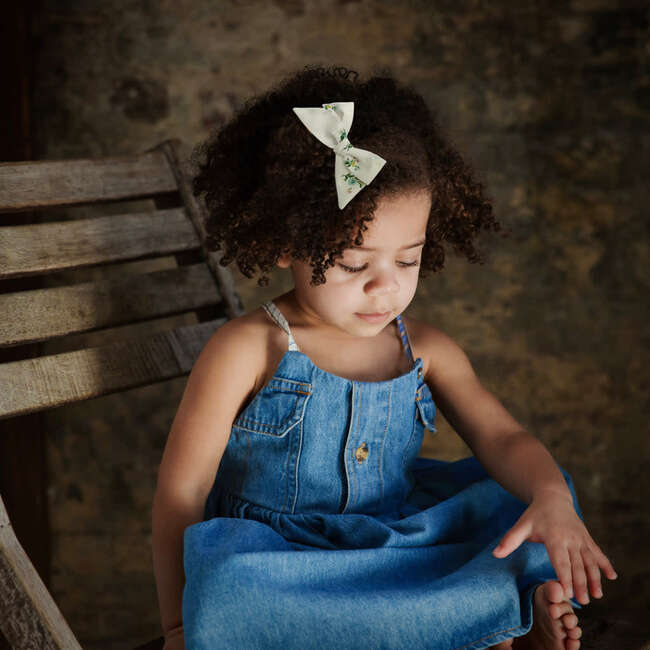 LuluLuvs Baby Tied Bows, Olive/Yellow Bundle Set - Hair Accessories - 3