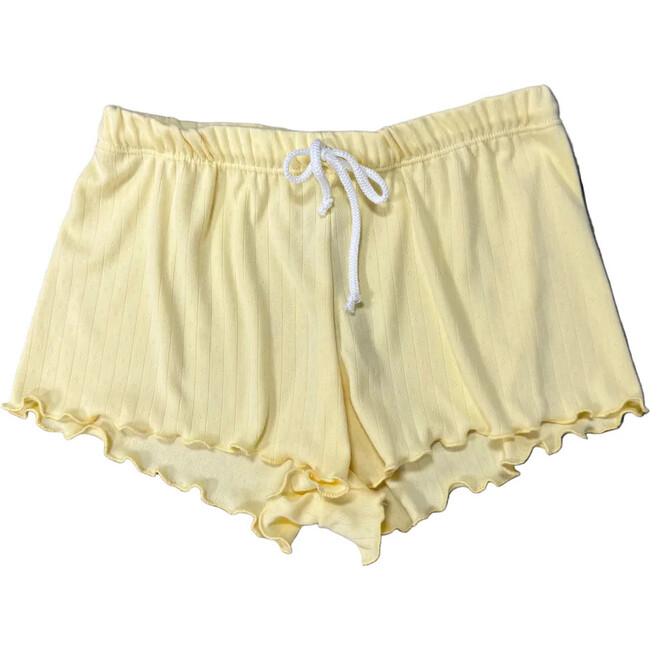 Girls Pointelle Shorts,Yellow