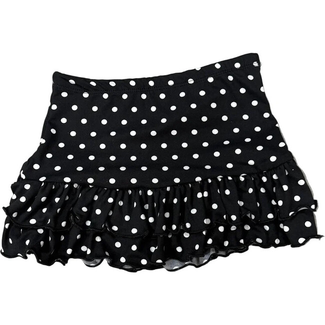 Girls Ruffle Skirt,Black Polka Dot