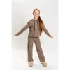 Girls 3 Pc Rib Sweat Set,Tan - Loungewear - 2 - thumbnail