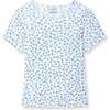 Womens Pointelle T-Shirt in Blue Floral - T-Shirts - 1 - thumbnail