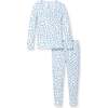 Children's Pointelle Snug Fit Pajama Set in Blue Floral - Pajamas - 1 - thumbnail