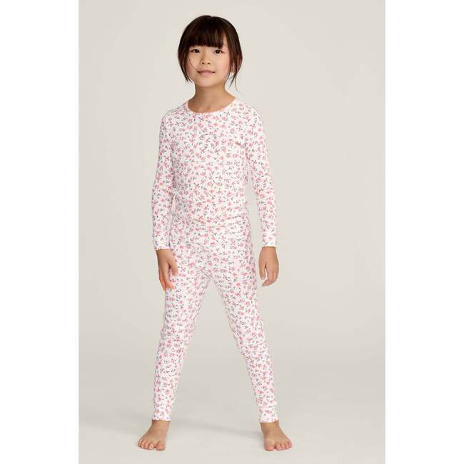 Children's Pointelle Snug Fit Pajama Set in Pink Floral