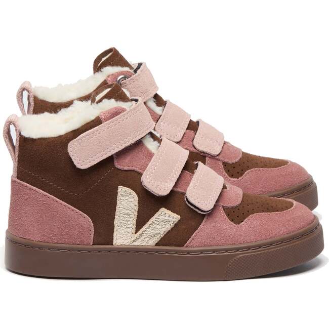 VEJA V-10 Winter Fleece Suede Sneakers, Walnut Bark