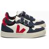 VEJA V-10 Chromefree Leather Sneakers, Nautical - Sneakers - 1 - thumbnail