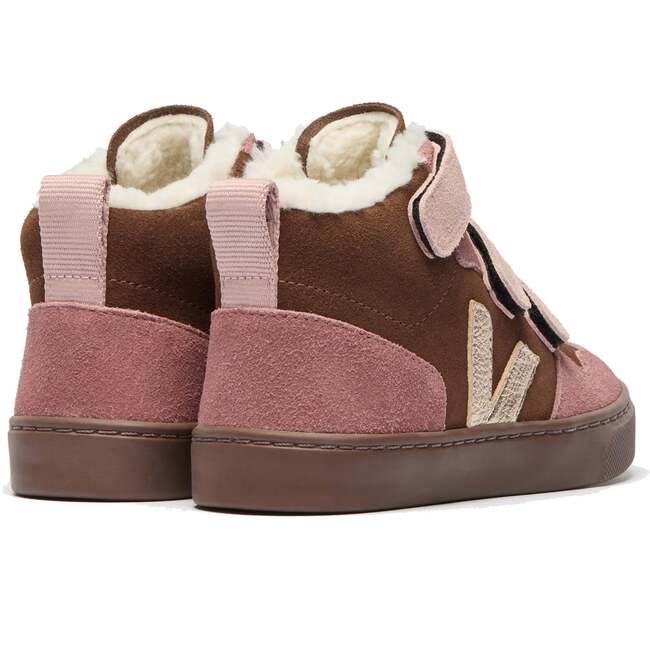 VEJA V-10 Winter Fleece Suede Sneakers, Walnut Bark