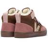 VEJA V-10 Winter Fleece Suede Sneakers, Walnut Bark - Sneakers - 2