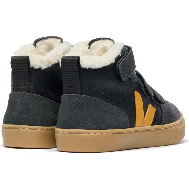 VEJA V-10 Winter Fleece Leather Sneakers, Graphite