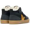 VEJA V-10 Winter Fleece Leather Sneakers, Graphite - Sneakers - 2 - thumbnail