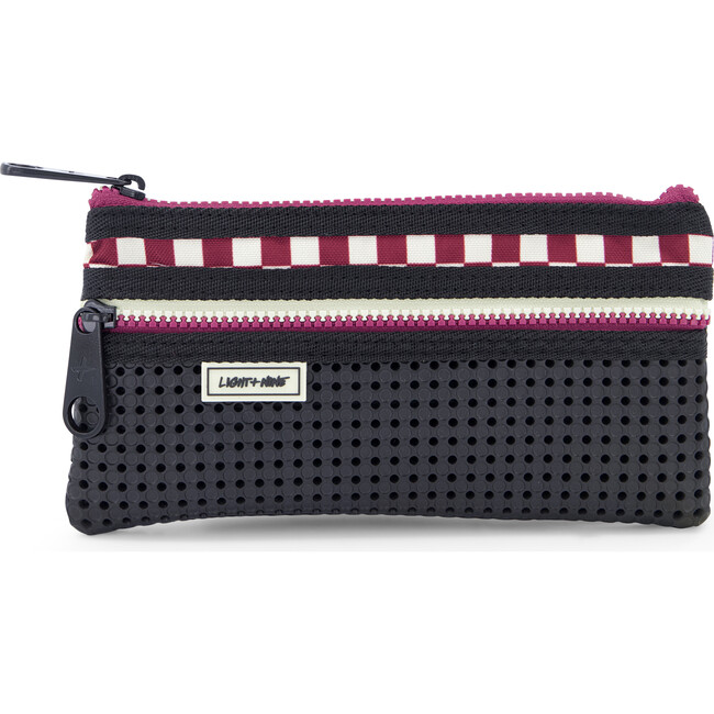 Flat Pencil Pouch, Checkered Brick - Bags - 1