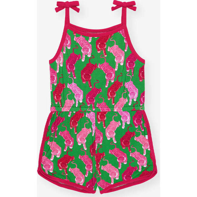 Le Tigre Green Snap Varsity Short Romper Green