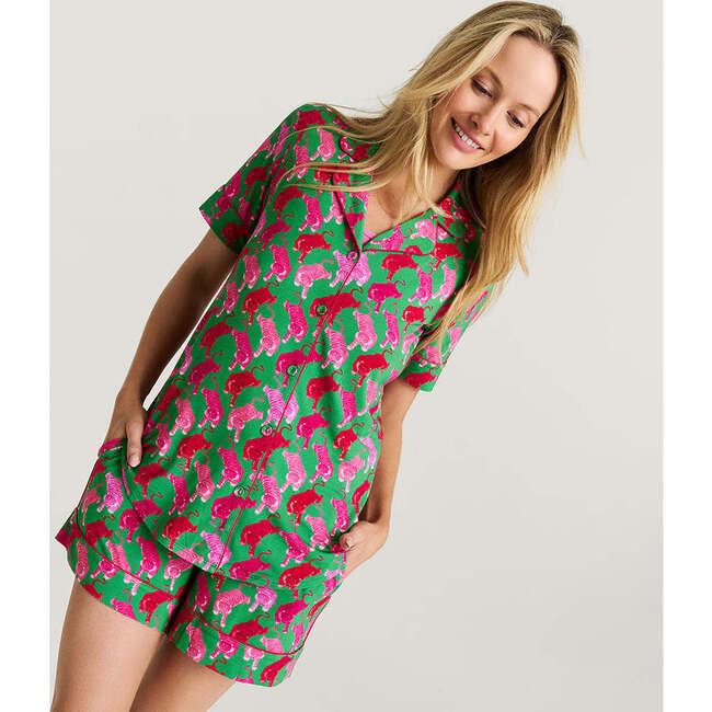 Le Tigre Green Women's Luxe Pajama Short Set Green