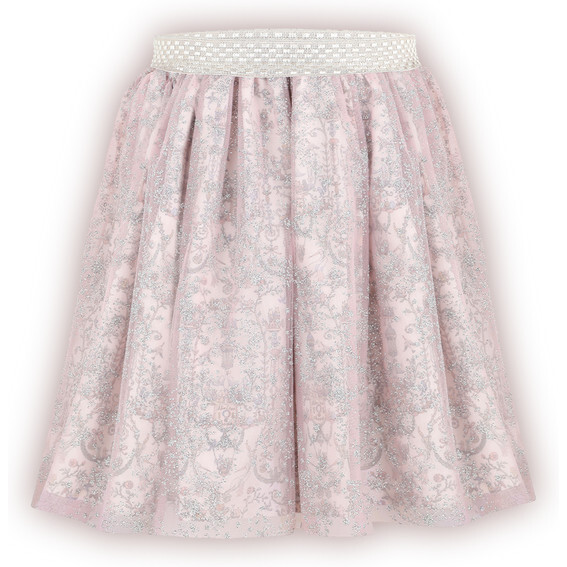 Ballerina Skirt, Pink Sparkle Toile de Jouy