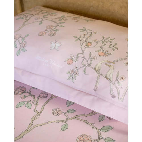 Single Bed Pillow Cover, In Bloom Pink