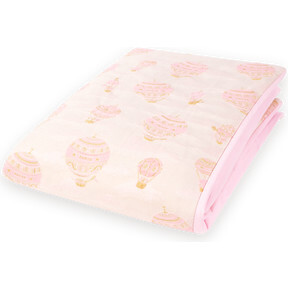 Jacquard Quilt, Hot Air Balloons Pink