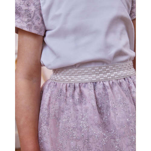 Ballerina Skirt, Pink Sparkle Toile de Jouy