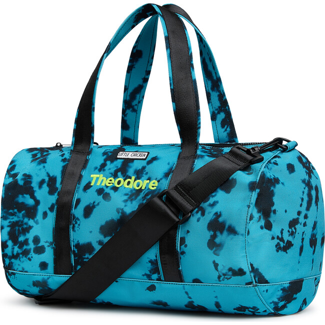 Personalized Kids Duffle Bag, Blue Tie Dye - Luggage - 3