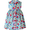 Strawberry Button-Front Dress and Bloomers, Blue - Dresses - 1 - thumbnail