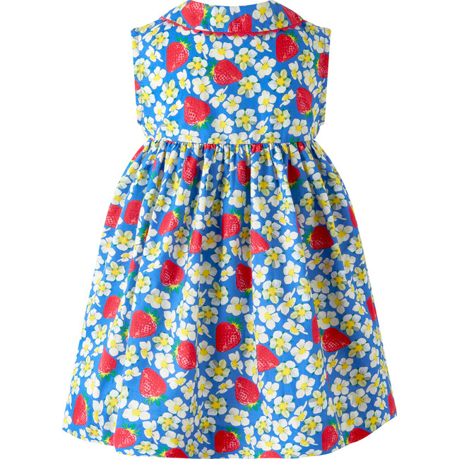 Strawberry Button-Front Dress and Bloomers, Blue