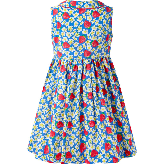 Strawberry Button-Front Dress, Blue